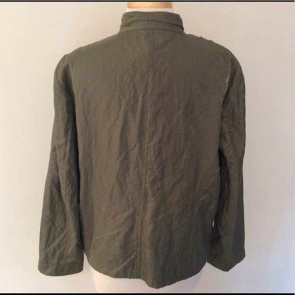 Olive green smocked jacket - Picture 4 of 6